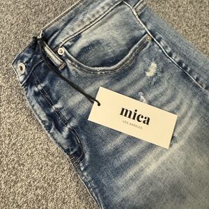 Mica Women's High Waist Denim Shorts - Blue